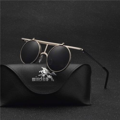 2018 New Fashion Vintage Polarized Pilot Style Flip Up Lens Sunglasses Men Classic Driving Brand Design Punk Sun Glasses NX