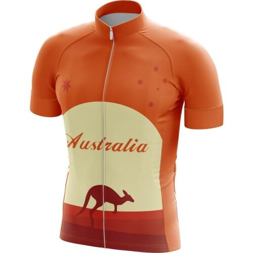 HIRBGOD New for Australian Mens Fun Cyclinfg Jersey 2021 Breathable Quick-Drying Orange Short-Sleeved Riding Clothes,TYZ567-01