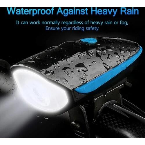 Mountian Bike Front Light USB Rechargeable Bicycle Light Cycling Headlight LED Flashlight MTB Bike Horn Light Bike Accessories