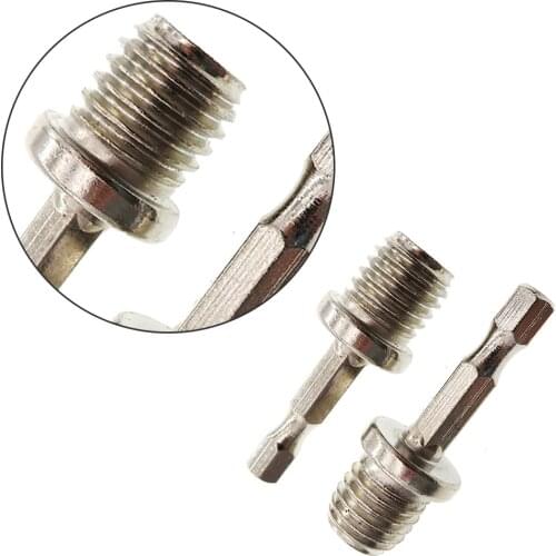 2pcs/set Hexagonal Connecting Rod Adapter Drill Chuck 1/4 M14 Polishing Disc To Connect Hexagonal Connecter Rod Metal Drilling