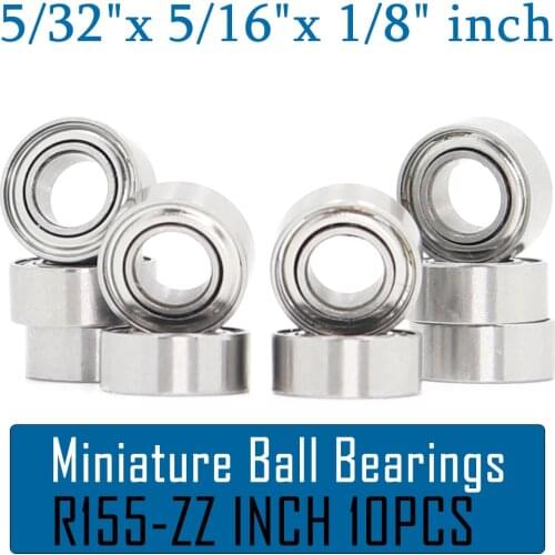 R155ZZ Bearing ABEC-1 (10PCS) 5/32"x5/16"x1/8" inch Miniature R155 ZZ Ball Bearings RC Model Parts