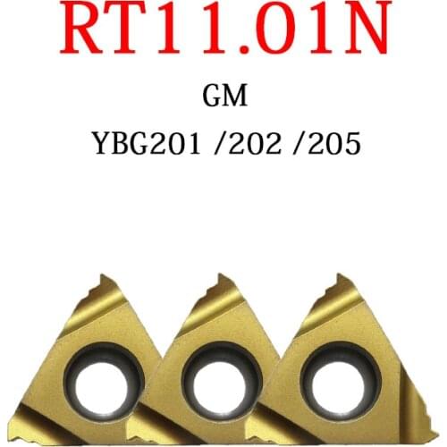 RT11.01N 0.75GM 1.00GM 1.25GM 1.50GM 1.75GM 2.00GM YBG201 YBG202 YBG205 Threading Carbide Inserts 11IR CNC Lathe Machine Cutter