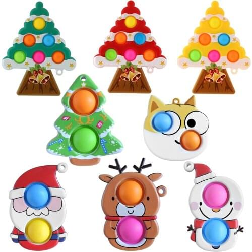 Silicone Christmas Tree Toy Gift Push Bubble Sensory Toy Anti-stress Relaxing Autism Toys Anti Stress Relieve for Adults Kids