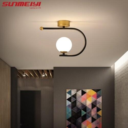 Nordic Led Ceiling Lights Living room Corridor Lamp Gold Black Ceiling Lighing Fixtures 7W Bedroom Light For Kids plafondlamp