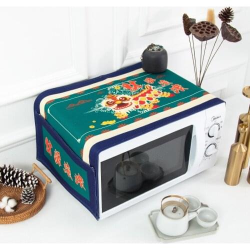 Nordic style Cotton and hemp Chinese beast Microwave oven dust cover Cobertura para beterraba Cubierta de polvo para horno