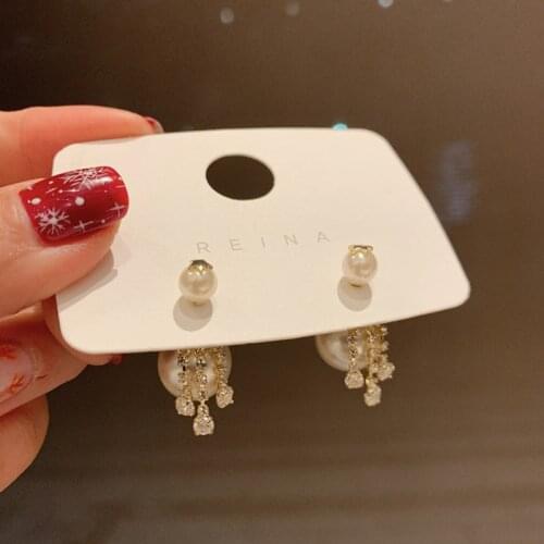 ZDMXJL 2021 New Arrival FahionZDMXJL Trend Fashion Women Earring Fine Pearl Zircon Earrings for Women drop earrings Girl Bijoux