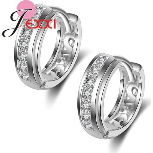 Charming High Quality Trendy 925 Sterling Silver Cubic Zirconia Circle Earring For Women Fashion Nice Engagement Jewelry