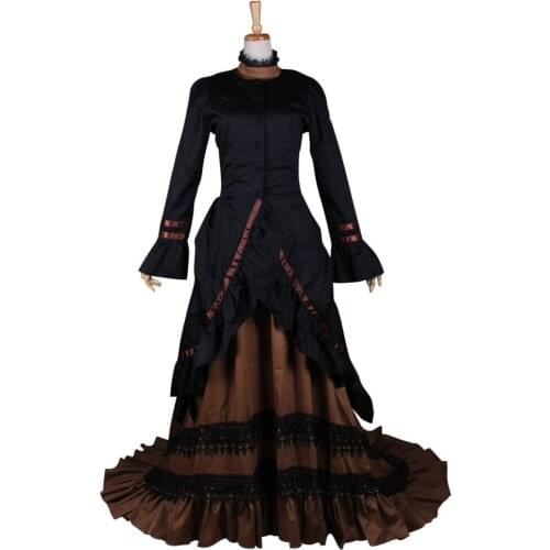 Womens Civil War Dress Vintage Medieval Renaissance Victorian Southern Belle Evening Dress Gown Halloween Costume