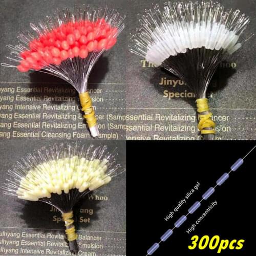 300pcs/lot Float Transparent Rubber Stopper Fishing Gear Bobber Stopper Float Cylindrical Space Bean Fish Line Accessories