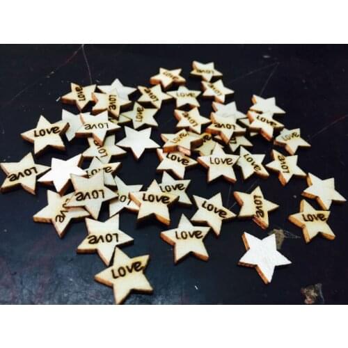 100pcs Mixed Star Unfinished Wood Crafts Art Home Decoration DIY Laser Cut Rustic Wooden craft supplies Decorative Craft