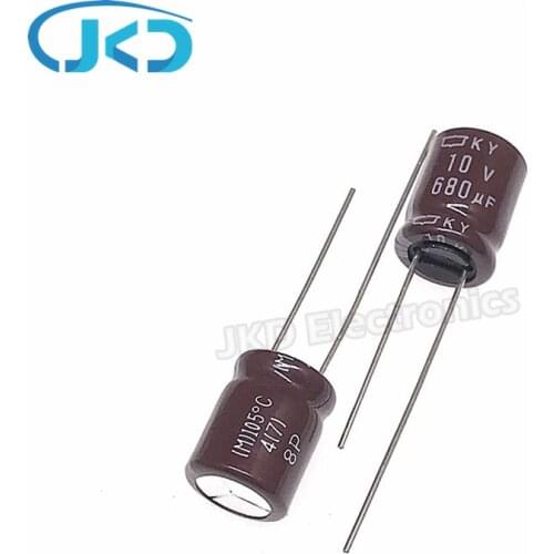 20pcs 680uF 10V NIPPON NCC KY Series 10*12.5mm Low Impedance Long Life 10V680uF Aluminum Electrolytic Capacitor