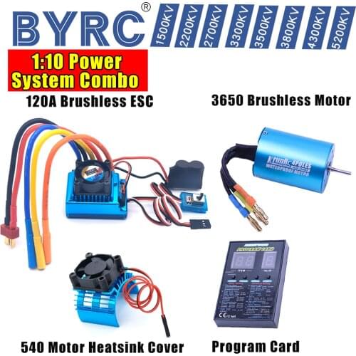 3650 1500KV/2200KV/2700KV / 3300KV / 3500KV / 3800KV / 4300KV/5200KV Brushless Motor & 120A ESC Combo for 1:10 RC Car Boat Part