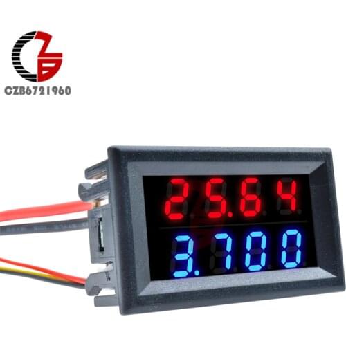 4 Digit 0.56 inch Digital Voltmeter Ammeter DC 0-200V 10A Car Current Voltage Meter 5V 9V 12V 24V Volt Tester Detector Monitor