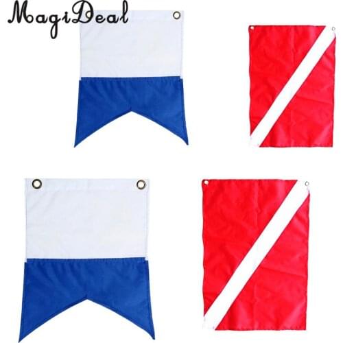 4pcs Safety Nylon Snorkeling Scuba Water Sports Diving Dive Boat Charter Diver Down Flags Nautical kayak Jet Ski Signal Flags