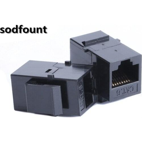 5pcs Cat6 RJ45 Gigabit Coupler Female Adapter Shielded Connectors For Keystone Panel Black Connector