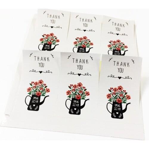 60 Pcs/lot modern Vase Pattern White Seal Stickers Labels For Handmade Cake Gifts Packing Decoration Stickers Scrapbooking