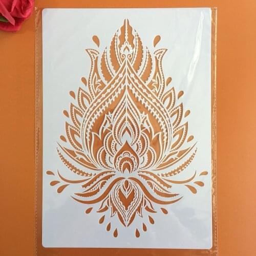 A4 size Mandala Flower Wall Painting Stencils Stamp Scrapbook Album Decorative Embossing Craft Paper DIY Flower Label Stencil