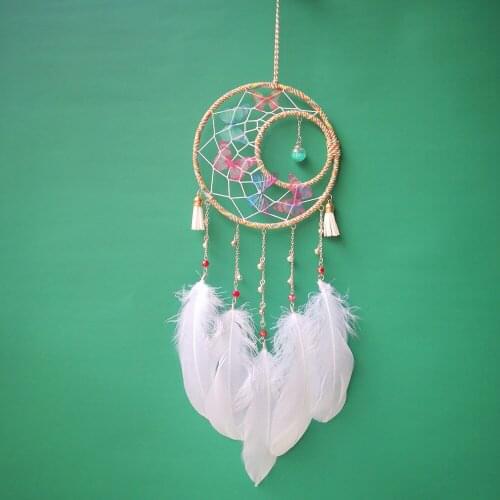 Large dream catcher Wind Chimes Dream Catcher Handmade Gifts Dreamcatcher Feather Pendant Wind Chimes Girl heart Wall Hanging