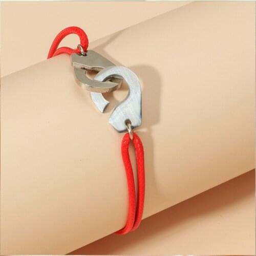 Fashion High Quality Titanium Steel Handcuff Bracelet For Women Men Adjustable Handmade Braided Rope Bracelet Couple Bangle Gift