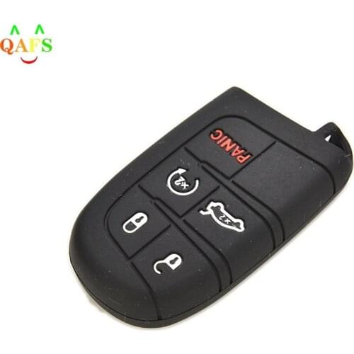 5 Button Black Silicone Case Cover For Jeep Chrysler Dodge Fiat Remote Smart Key New