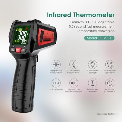 Digital Infrared Thermometer Gun No Touch Digital Laser Pyrometer Temperature Reading -50~580