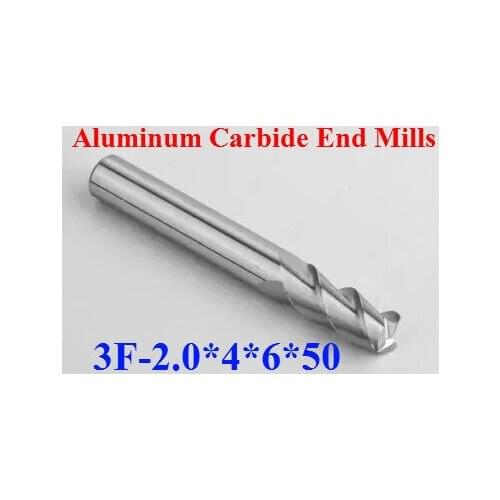 CNC tool TAPC tungsten alloy milling cutter special flat aluminum alloy cutter aluminum alloy milling cutter 3F-2.0*4*6*50