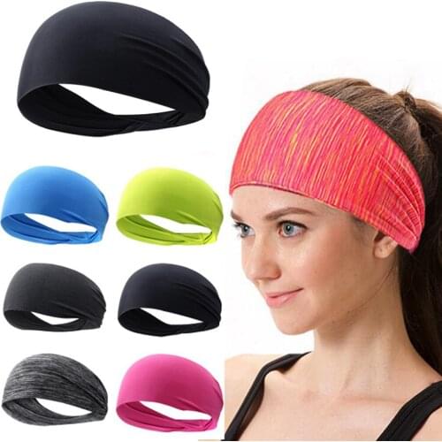 1PC Colorful Elastic Cloth Yoga Headband Sport Sweatband Women/Men Running Hair Band Turban Fitness Bandage Sport Accessories