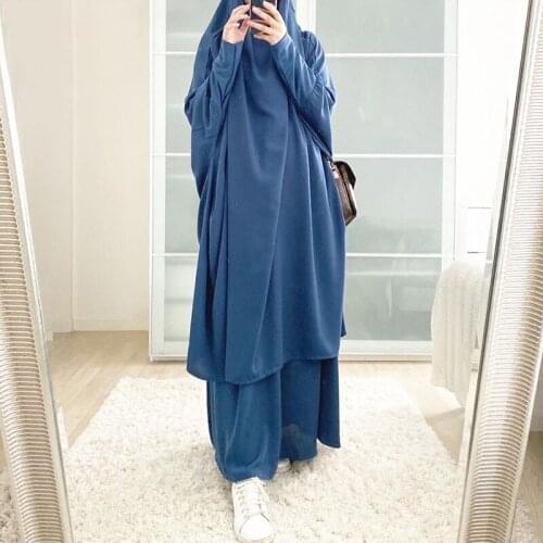 Eid Mubarak Muslim Hijab Dress Women Prayer Garment Dubai Abaya Turkey Long Robes Caftan Moroccan Simple Islamic Clothing Niqab