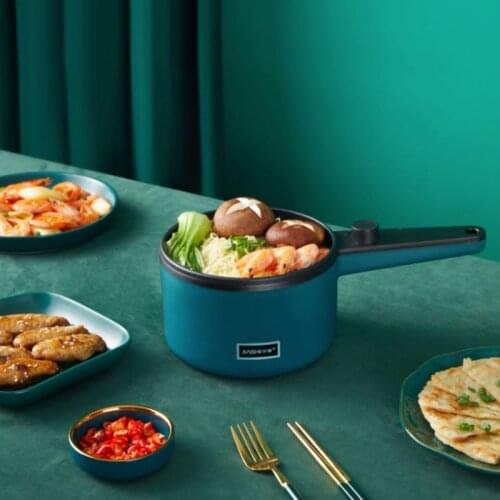 1.2L Electric Cooking Pot 2 Layers Optional Frying Pot Dormitory Food Cooker Steamer Non-Stick Mini Cute Hot Pot Rice Cooker