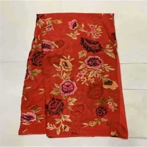 Hot Selling Fashion Design High quality African 100% Silk Chiffon Fabric Embroidered For Lady Dress Silk Fabric! LXF61312