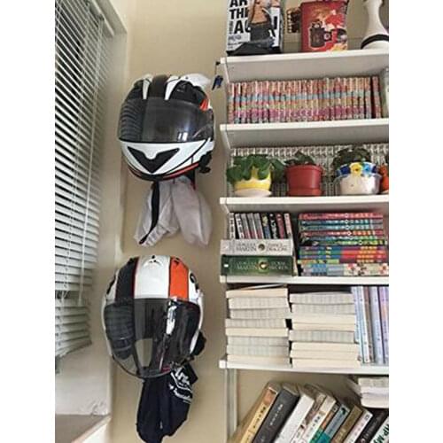 METAL Wall Mount Motorcycle Helmet Holder Hook Jacket Bags Rack Hanger Display