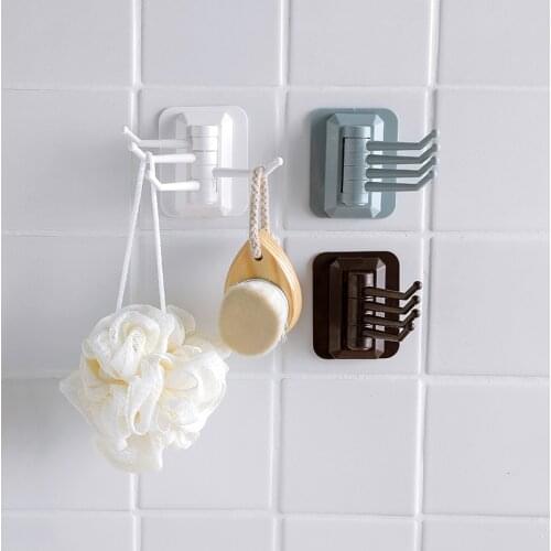 Multifunctional Rotating Hook Wall Hook Hanger Wall Decor Hooks Clothes Coat Key Hanger Door Hook Bathroom Storage Shelf