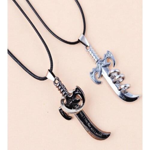 Fashion Scimitar Titanium Steel Saber Pendant Necklace Men Trend Domineering Game King Accessories