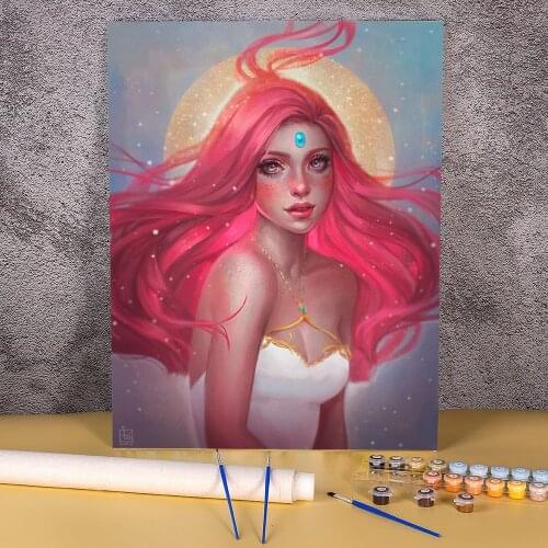 Cartoon Girl Woman DIY Paint By Numbers Complete Kit Oil Paints 50*70 Painting On Canvas Decoration Crafts For Adults Art