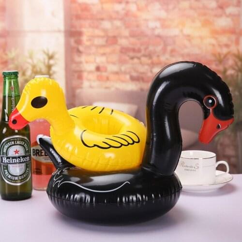 Inflatable cup holder for pool Inflatable Pool Toys Swan Yellow duck Floating Drink Holder Swimming Ring Pool Party Water Toys
