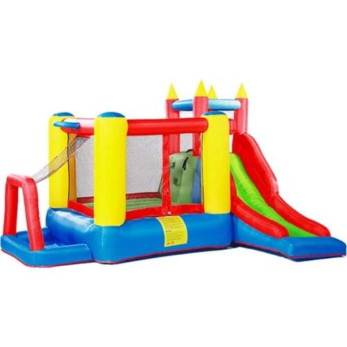 Inflatable Oxford Cloth Bounce House with Water Slide Outdoor Indoor Family Bouncer Castle for Kids Jumping Play Park