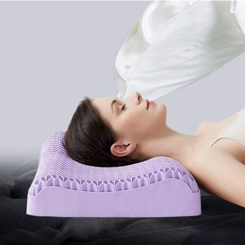 Newest Technology 3D TPE Honeycomb Orthopedic Neck Massage Pillow No Pressure Cooling Sleep Long Using Life 52*35*8/10cm