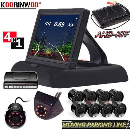 Koorinwoo AHD Moving Parking Line Camera Car Sensor Reverse Sensor Parktronic With Camera Car Monitor Video blind spot detection