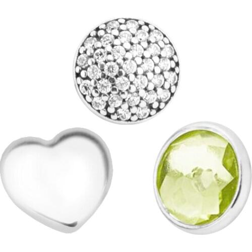 Fits for Floating Locket Pendant Necklace January Petites Pack In 3 Parts Beads 100% 925 Sterling Silver Jewelry Free Shipping