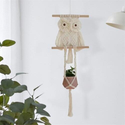 Pendant Owls Dream Catchers Tapestry Wall Art Gifts Nordic Style Hand-Woven Cotton Macrame Hanging Ornament Home Decoration
