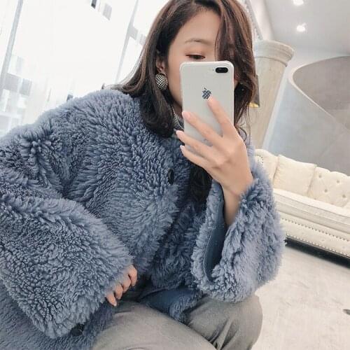 Furry Geunine Coats Women Lamb Fur Coat Winter Warm Thick Jackets 2020 Top Quality Luxury Jacket 28276 MF409