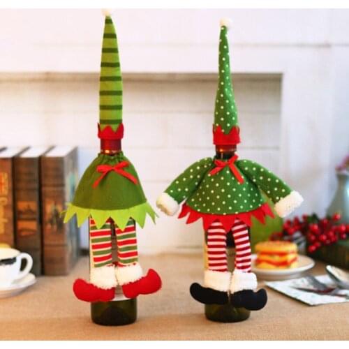 Christmas wine bottle set supplies Elf wine bag Red wine bottle bag Champagne wine bag Christmas decorations