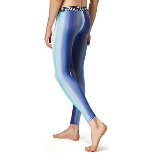 SEOBEAN 2021 NEW Tights Autumn Workout fitness Mens sexy Geometrical pattern Long johns Low Rise leggings Underpants