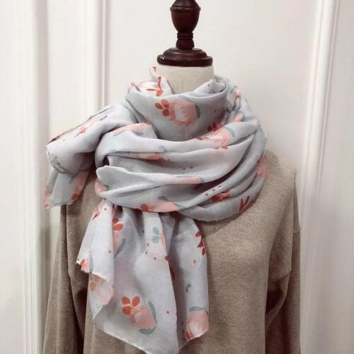 2021 Fashion Floral Pattern Cotton Scarf 10pcs/lot