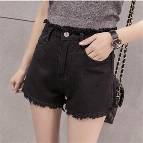 Promotion Denim Shorts Womens Shorts 2020 New Summer High Waisted Raw Edge Wild Casual Shorts Black White