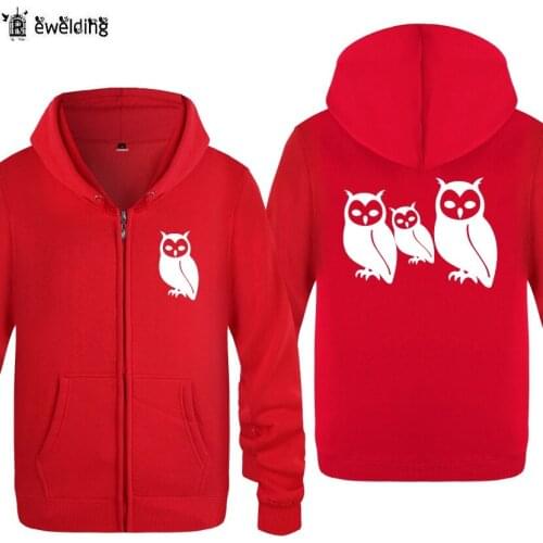 Zipper Hoodies Men Cute Owl Printed Anime Cartoon Mens Hoodie Fleece Long Sleeve Mans Jacket Sweatshirt Tracksuit Skate Coat