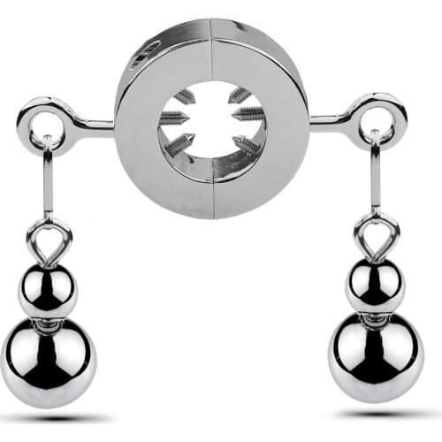 Heavy Pendant Male Scrotum Ball Stretcher Prickly Squeeze Crusher Penis Exercise Metal Nail Cock Ring BDSM Torture Sex Toys Men