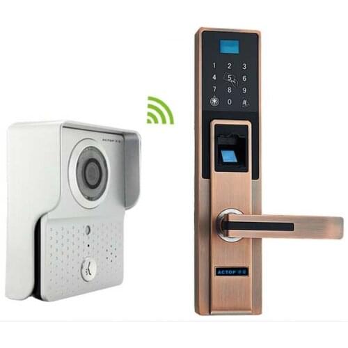 Top quality 2016 Newest wifi smart Android IOS APP + fingerprint lock wireless home security system