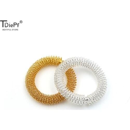 Wrists Relaxation Massager Ring Hand Acupuncture Bracelet Metal Massage Ring for Men Women Health Care Tool