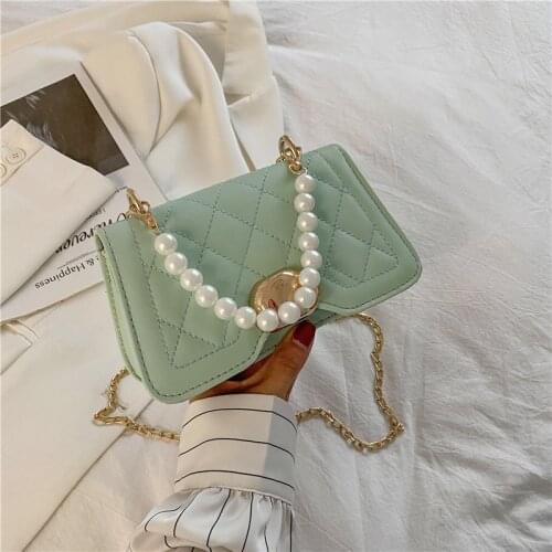 Womens Bag Summer New 2021 Female Literary Shoulder Bag Minority Design Pearl decoration Messenger Bag Trend Womens Bag Bolsos